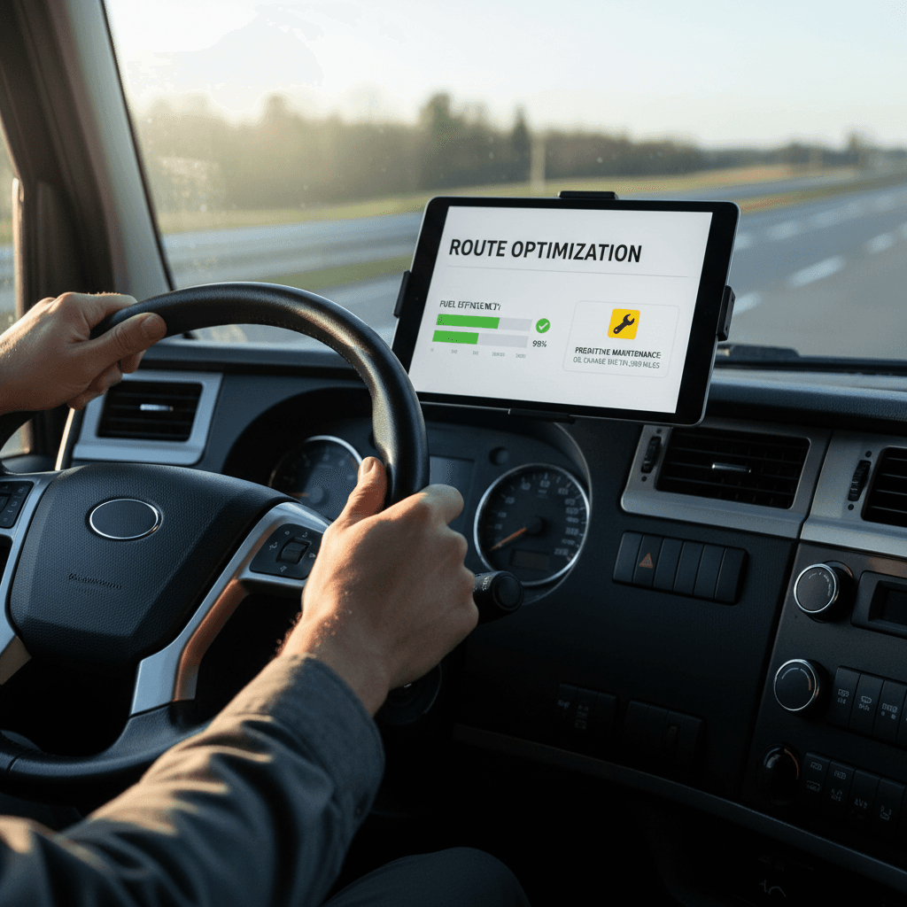 Fleet manager checking fueling schedule on a digital tablet
