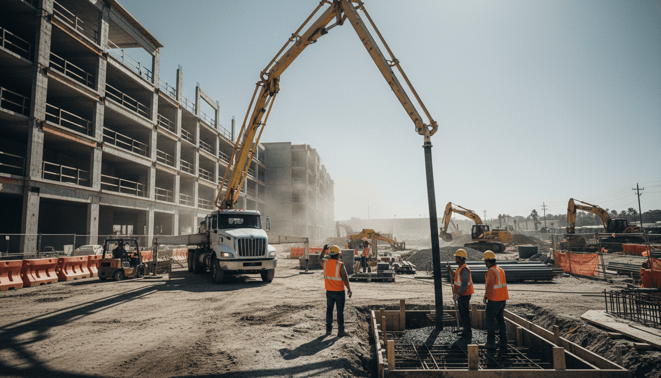 Refueling a large excavator on a construction site